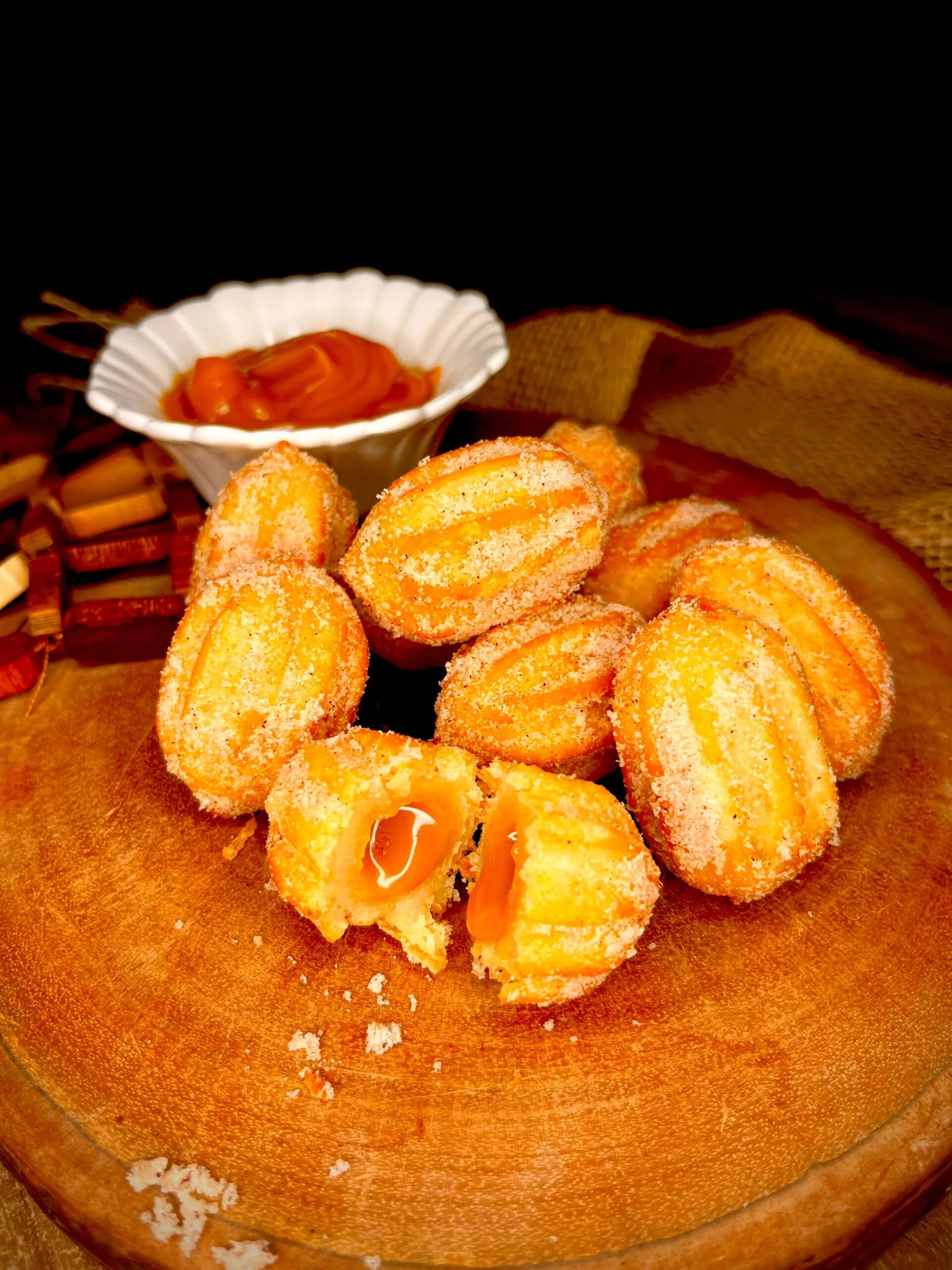 Mini Churros com Doce de Leite